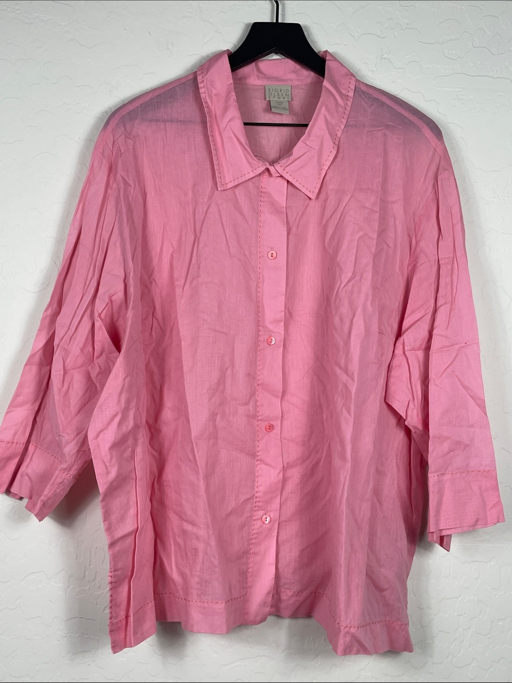 Sigrid Olsen Sport Rose Pink Button-Down Shirt